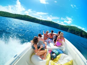 Girlfriends having fun on the water - Private St John boat charters USVI BVI